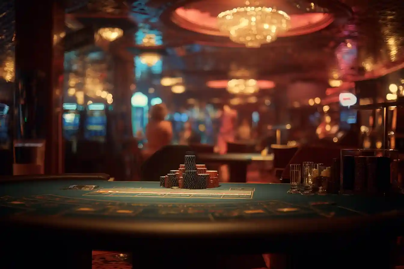 Exciting moment of a slot machine jackpot win